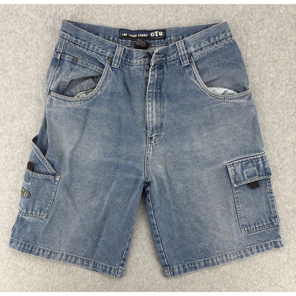 OTB One Tough Brand Denim Carpenter Cargo Shorts Men's 32 Vintage Y2K